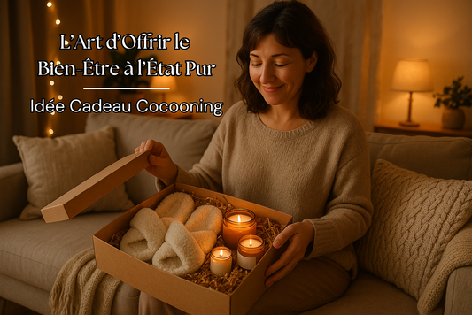 femme ouvrant un cadeau cocooning