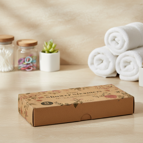 boîte de bombe de douche spa naturel sur un comptoir