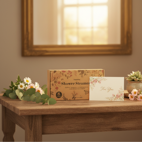 bombe de douche spa naturel poser sur une table en bois