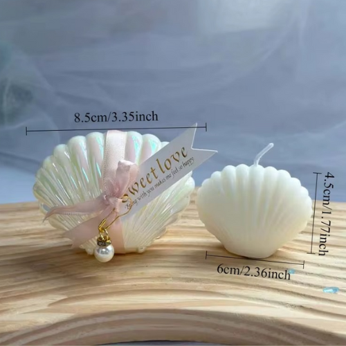bougies coquillage rose