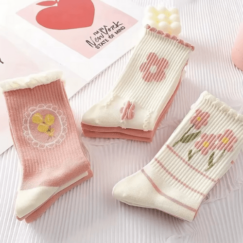 Chaussette Femme - Fleur Rose - 9 paires - Mon Repos Mérité
