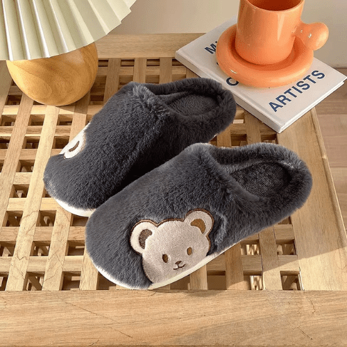 chaussons pour femme chauds cosybear gris