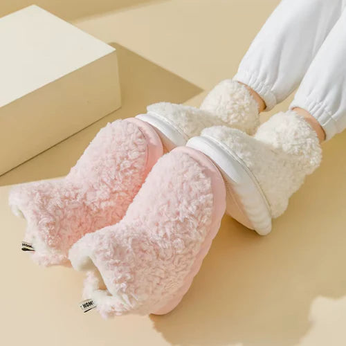 chaussons pour femme cloudyfeet blanc et rose