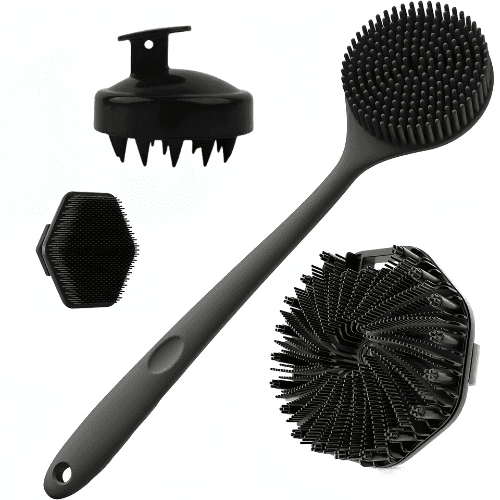 Ensemble Brosse pour le Corps Noir - 4pcs - Mon Repos Mérité