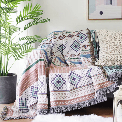 fauteuil décorer d'un plaid nordique moderne