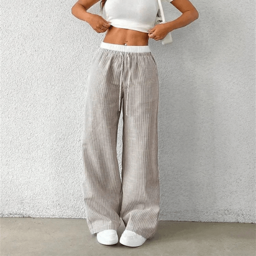 Pantalon Confortable Femme à Rayures - Mon Repos Mérité