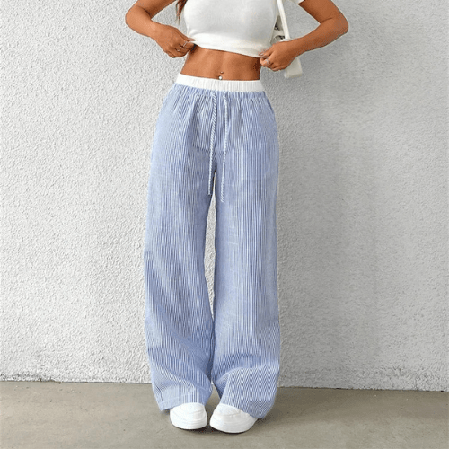Pantalon Confortable Femme à Rayures - Mon Repos Mérité