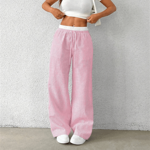 Pantalon Confortable Femme à Rayures - Mon Repos Mérité