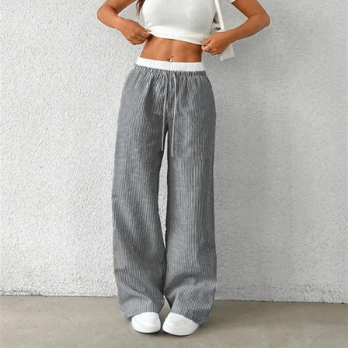 Pantalon Confortable Femme à Rayures - Mon Repos Mérité
