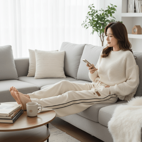 Pantalon Femme Confortable - Velours Côtelé - Mon Repos Mérité
