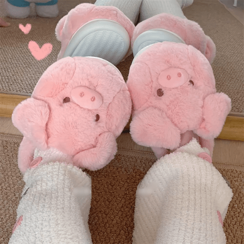 pantoufle femme cochon animaux de ferme