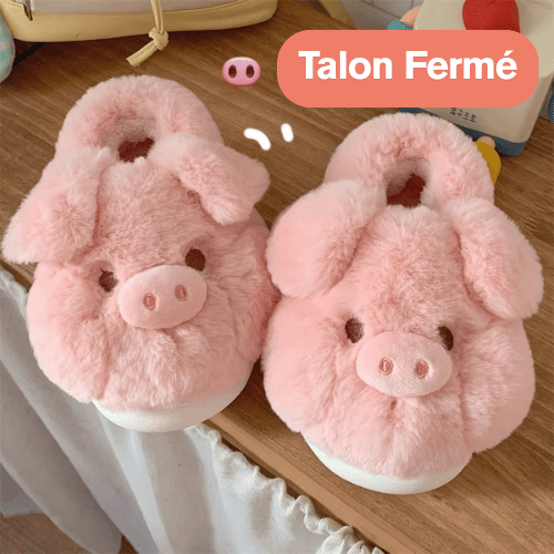 pantoufle femme cochon talon fermé