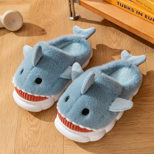 Pantoufles Femme Requin gris