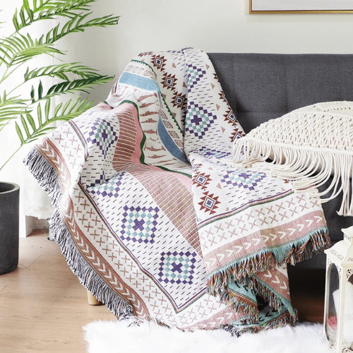 plaid nordique moderne dans le salon