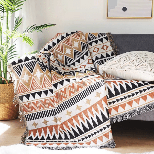 plaid nordique moderne placer sur le divan