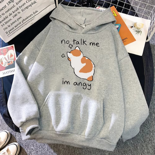 sweat a capuche miouka gris