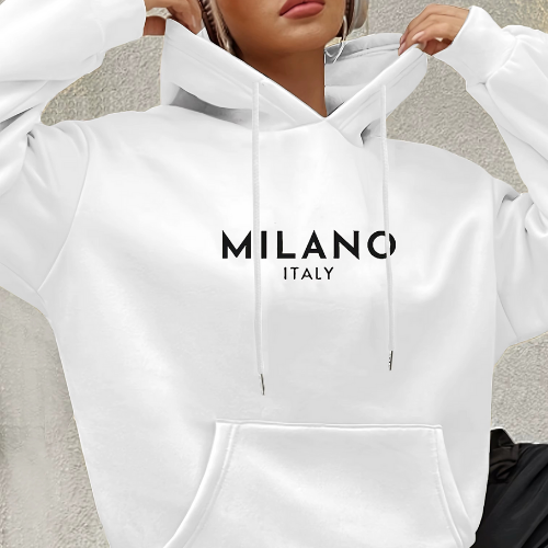 sweat a capuche milano blanc
