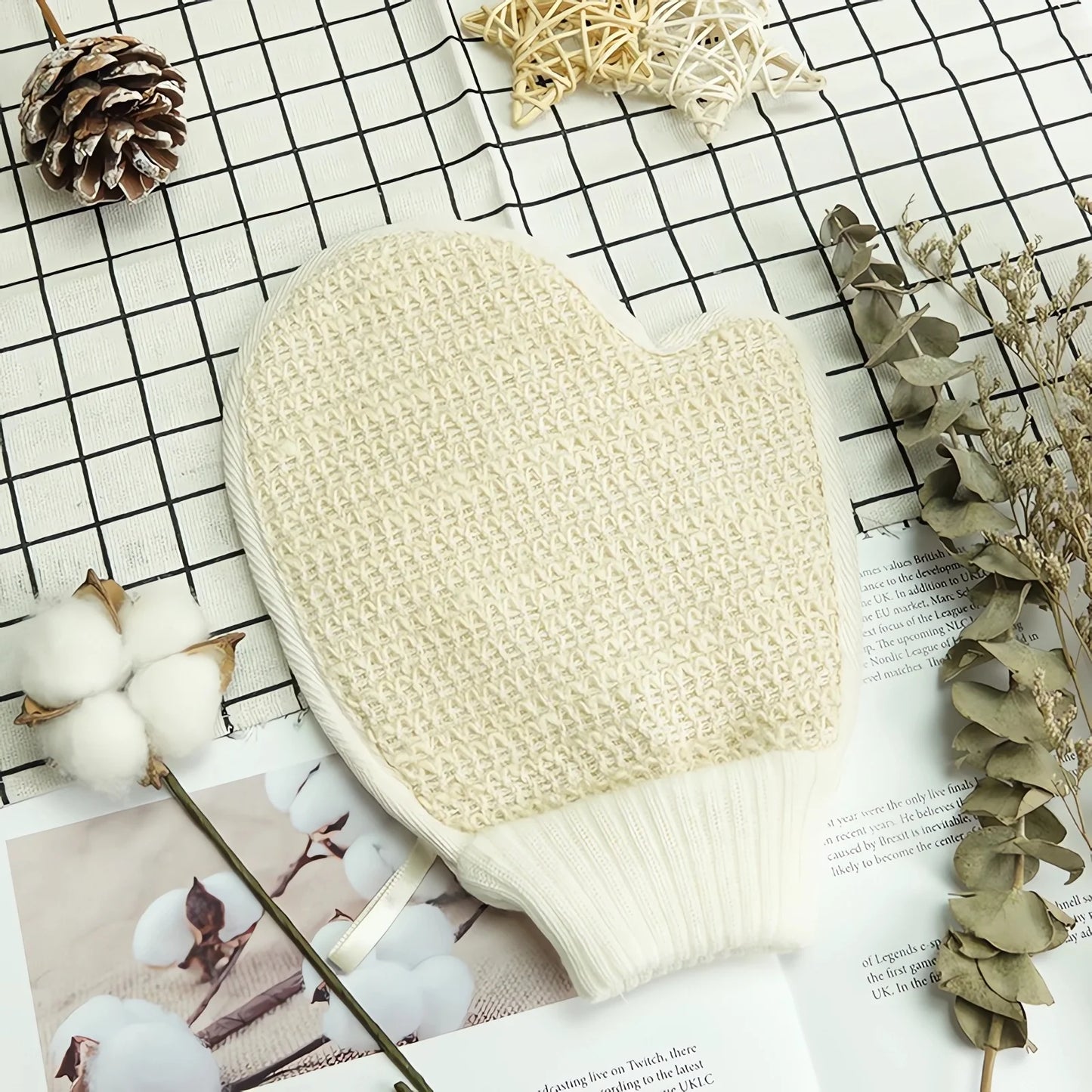 Gant exfoliant Coton Lin 2-en-1