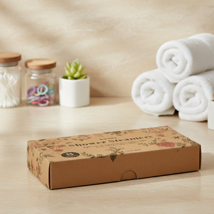 boîte de bombe de douche spa naturel sur un comptoir