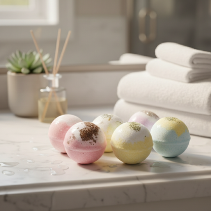 bombe de bain du coffret zen ritual sur un comptoir