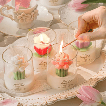 Bougie - Bouquet de Tulipe - Mon Repos Mérité