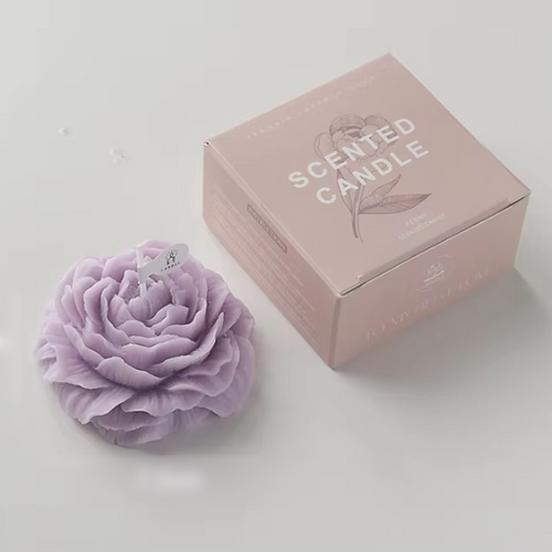 bougies fleur de pivoine lavande