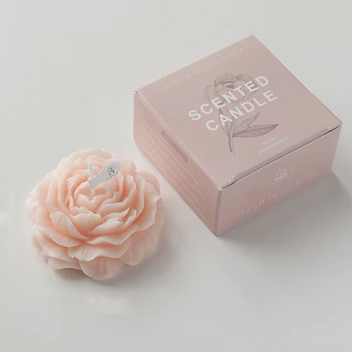 bougies fleur de pivoine rose