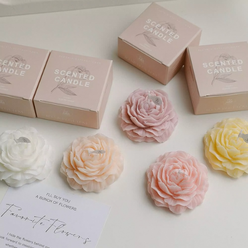 bougies fleur de pivoine