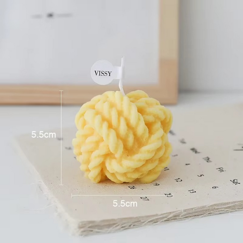 Bougies Parfumées Boule de Nœuds jaune