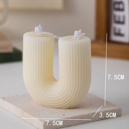 Bougies Parfumées en Forme de U blanc