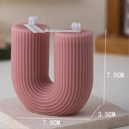 Bougies Parfumées en Forme de U rose