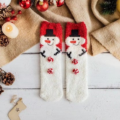 chaussette de noel polaire bonhomme de neige