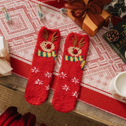 chaussette de noel polaire reine au nez rouge