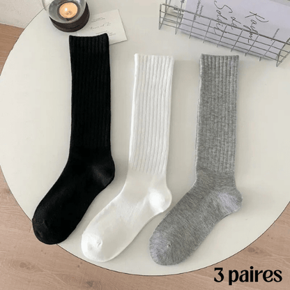 Chaussette Haute Femme 3 Couleurs - 3 paires - Mon Repos Mérité