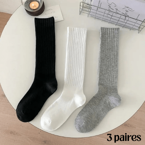 Chaussette Haute Femme 3 Couleurs - 3 paires - Mon Repos Mérité