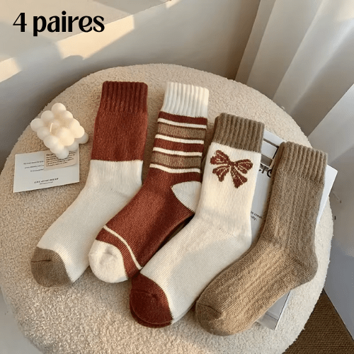 Chaussettes Chaude Femme Confortable - 4 paires - Mon Repos Mérité