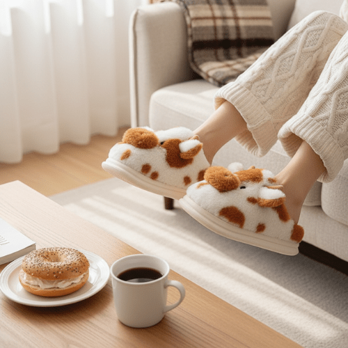 Chaussons Vache pour Femme - Mon Repos Mérité