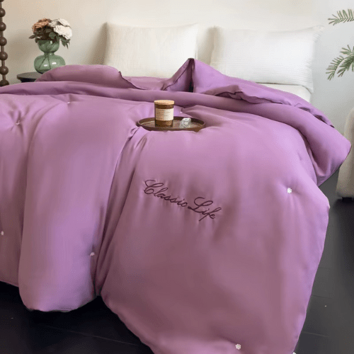 couette été naturelle en soie de mûrier violet