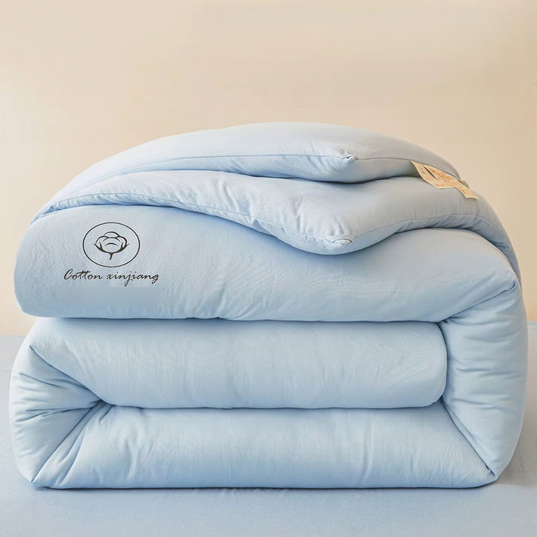 couette légère pour l'été whool bleu