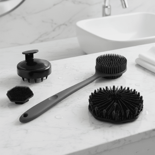 Ensemble Brosse pour le Corps Noir - 4pcs - Mon Repos Mérité