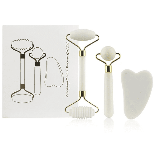 Ensemble Gua Sha Visage Blanc - 3pcs - Mon Repos Mérité