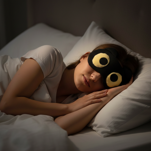 femme portant le masque de nuit chat comique