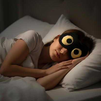 femme portant le masque de nuit chat comique