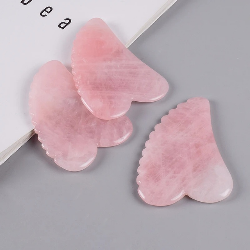 gua sha quartz rose avec bosses naturel