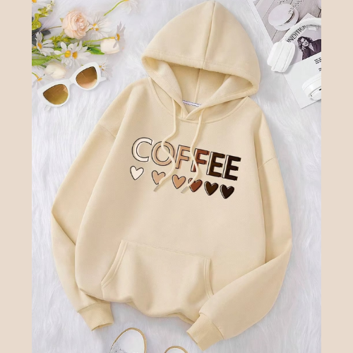 hoodie femme coffee lovers beige