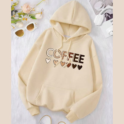 hoodie femme coffee lovers beige