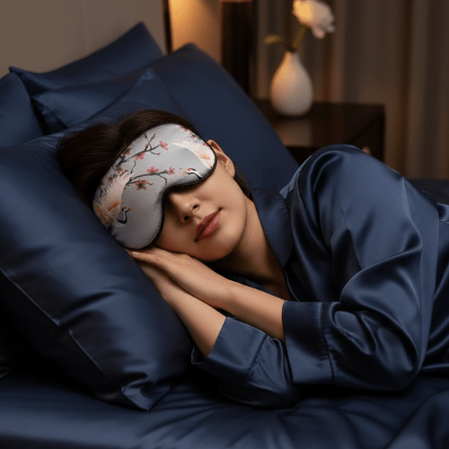 Masque de Nuit Soie à Motifs - Mon Repos Mérité