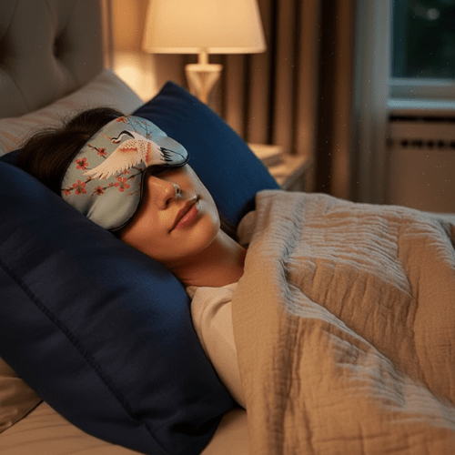 Masque de Nuit Soie à Motifs - Mon Repos Mérité