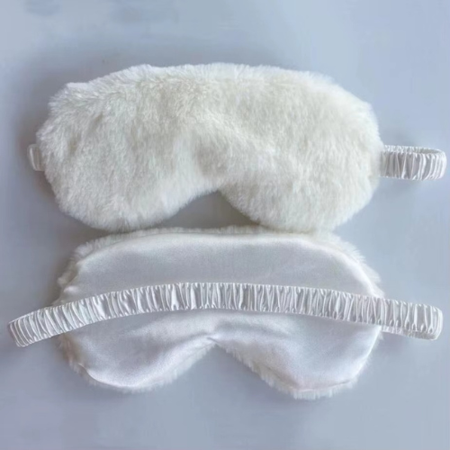  masque yeux nuit en peluche blanc