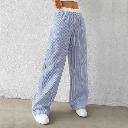 Pantalon Confortable Femme à Rayures - Mon Repos Mérité